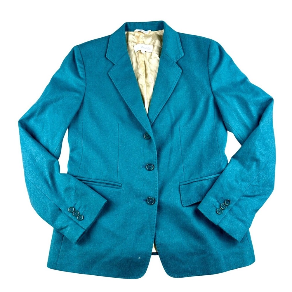 Vintage Marshall Field's Blazer Women 6 Blue‎ 100% Baby Camel Hair Italy Made